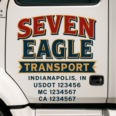 Custom Truck Door Lettering Sign Decal Sticker For Trucking, Businesses with City, State and USDOT, MC, GVW Truck Sign (2-Pack)