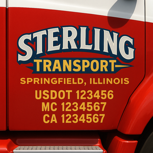 Custom Truck Door Lettering Sign Decal Sticker For Trucking, Businesses with City, State and USDOT, MC, GVW Truck Sign (2-Pack)