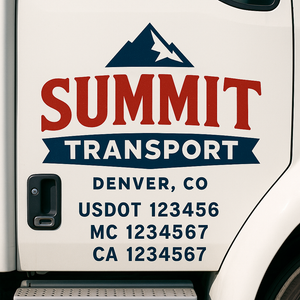 Custom Truck Door Lettering Sign Decal Sticker For Trucking, Businesses with City, State and USDOT, MC, GVW Truck Sign (2-Pack)