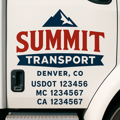 Custom Truck Door Lettering Sign Decal Sticker For Trucking, Businesses with City, State and USDOT, MC, GVW Truck Sign (2-Pack)