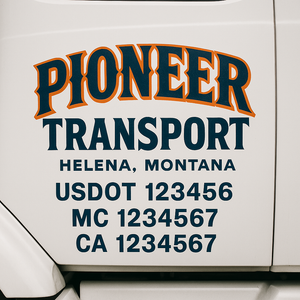 Custom Truck Door Lettering Sign Decal Sticker For Trucking, Businesses with City, State and USDOT, MC, GVW Truck Sign (2-Pack)
