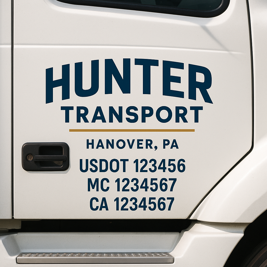 Custom Truck Door Lettering Sign Decal Sticker For Trucking, Businesses with City, State and USDOT, MC, GVW Truck Sign (2-Pack)