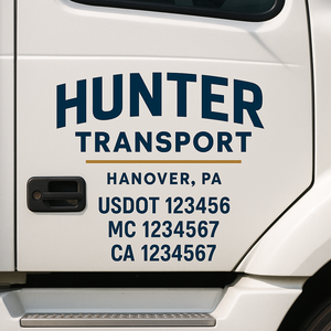 Custom Truck Door Lettering Sign Decal Sticker For Trucking, Businesses with City, State and USDOT, MC, GVW Truck Sign (2-Pack)