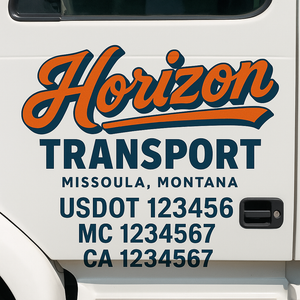 Custom Truck Door Lettering Sign Decal Sticker For Trucking, Businesses with City, State and USDOT, MC, GVW Truck Sign (2-Pack)