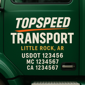 Custom Truck Door Lettering Sign Decal Sticker For Trucking, Businesses with City, State and USDOT, MC, GVW Truck Sign (2-Pack)