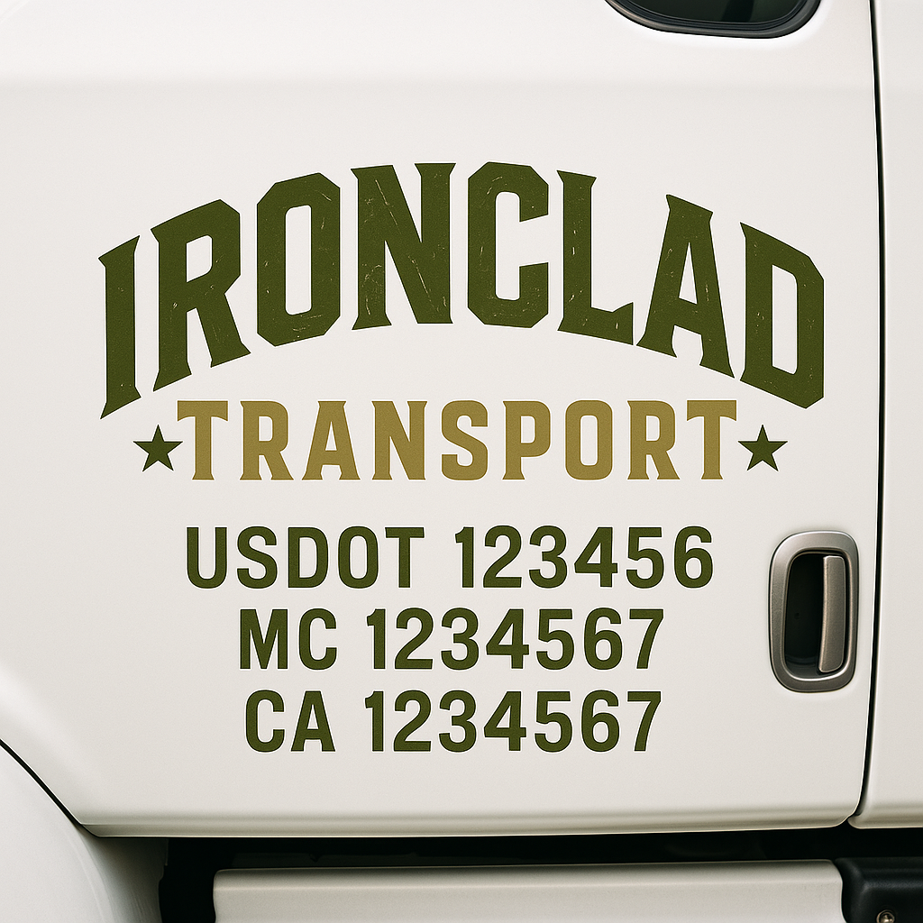 Custom Truck Door Lettering Sign Decal Sticker For Trucking, Businesses with City, State and USDOT, MC, GVW Truck Sign (2-Pack)