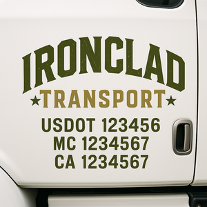 Custom Truck Door Lettering Sign Decal Sticker For Trucking, Businesses with City, State and USDOT, MC, GVW Truck Sign (2-Pack)