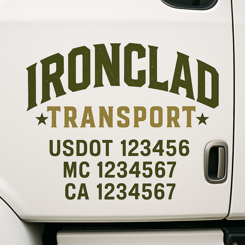 Custom Truck Door Lettering Sign Decal Sticker For Trucking, Businesses with City, State and USDOT, MC, GVW Truck Sign (2-Pack)