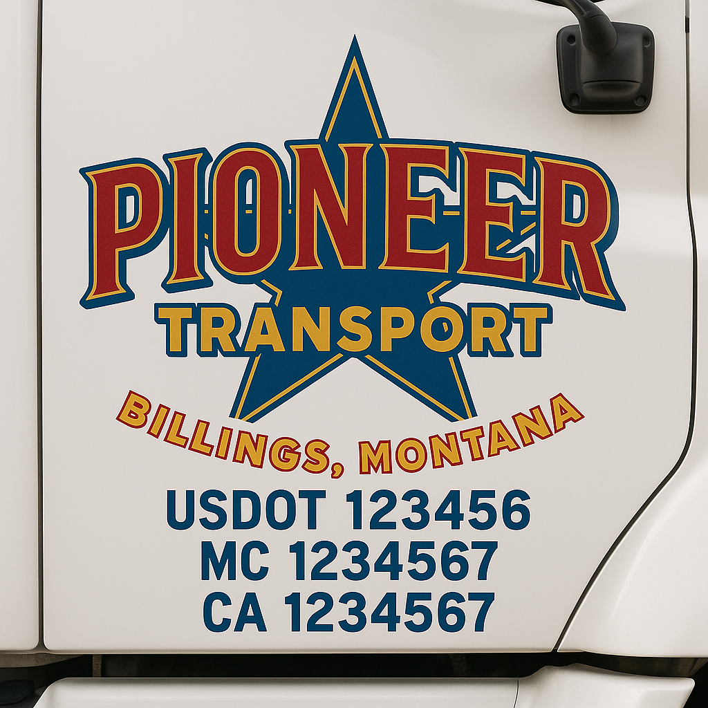 Custom Truck Door Lettering Sign Decal Sticker For Trucking, Businesses with City, State and USDOT, MC, GVW Truck Sign (2-Pack)