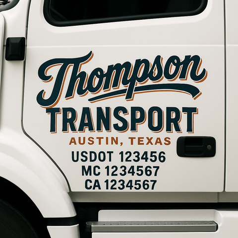 Custom Truck Door Lettering Sign Decal Sticker For Trucking, Businesses with City, State and USDOT, MC, GVW Truck Sign (2-Pack)
