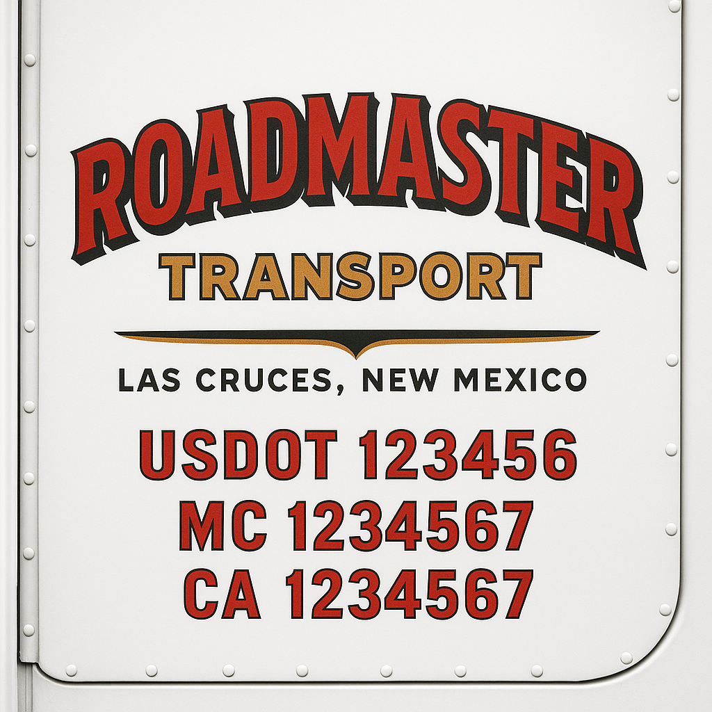Custom Truck Door Lettering Sign Decal Sticker For Trucking, Businesses with City, State and USDOT, MC, GVW Truck Sign (2-Pack)