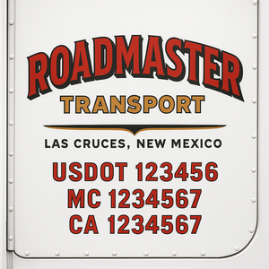 Custom Truck Door Lettering Sign Decal Sticker For Trucking, Businesses with City, State and USDOT, MC, GVW Truck Sign (2-Pack)