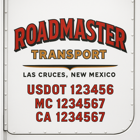 Custom Truck Door Lettering Sign Decal Sticker For Trucking, Businesses with City, State and USDOT, MC, GVW Truck Sign (2-Pack)