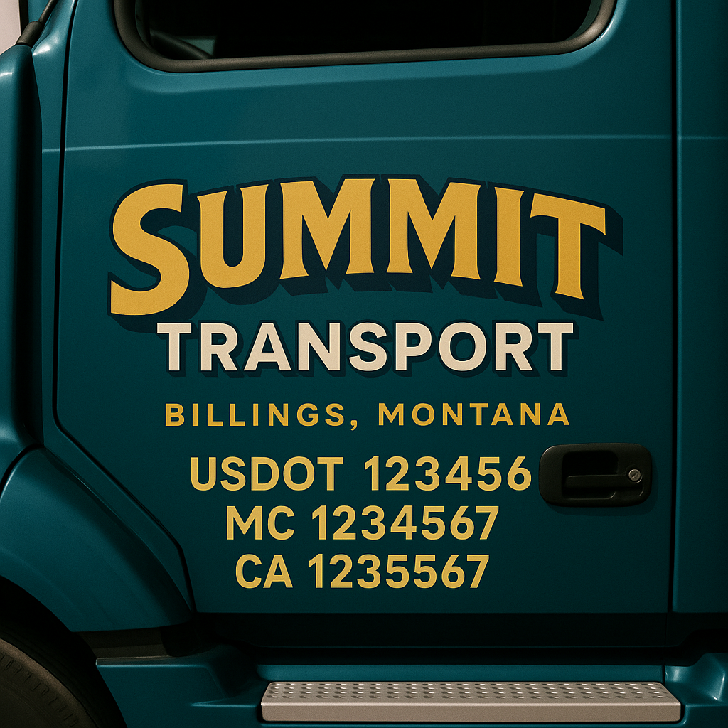 Custom Truck Door Lettering Sign Decal Sticker For Trucking, Businesses with City, State and USDOT, MC, GVW Truck Sign (2-Pack)