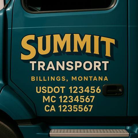 Custom Truck Door Lettering Sign Decal Sticker For Trucking, Businesses with City, State and USDOT, MC, GVW Truck Sign (2-Pack)