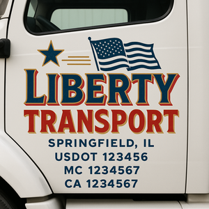 Custom Truck Door Lettering Sign Decal Sticker For Trucking, Businesses with City, State and USDOT, MC, GVW Truck Sign (2-Pack)