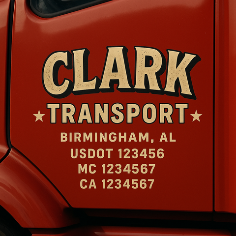 Custom Truck Door Lettering Sign Decal Sticker For Trucking, Businesses with City, State and USDOT, MC, GVW Truck Sign (2-Pack)
