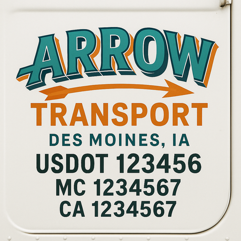 Custom Truck Door Lettering Sign Decal Sticker For Trucking, Businesses with City, State and USDOT, MC, GVW Truck Sign (2-Pack)