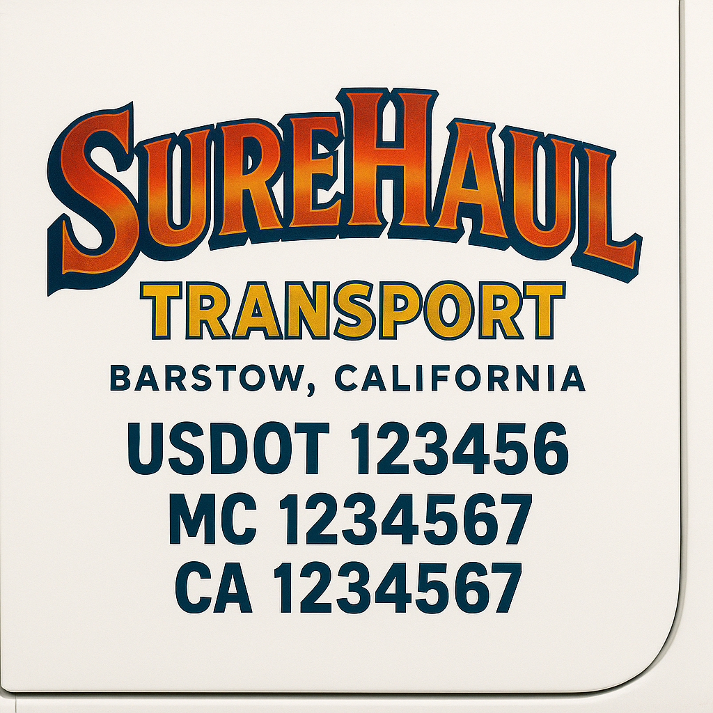Custom Truck Door Lettering Sign Decal Sticker For Trucking, Businesses with City, State and USDOT, MC, GVW Truck Sign (2-Pack)