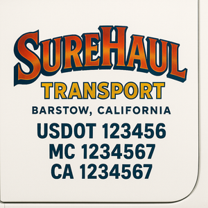 Custom Truck Door Lettering Sign Decal Sticker For Trucking, Businesses with City, State and USDOT, MC, GVW Truck Sign (2-Pack)