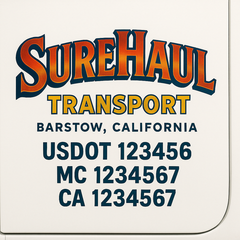 Custom Truck Door Lettering Sign Decal Sticker For Trucking, Businesses with City, State and USDOT, MC, GVW Truck Sign (2-Pack)
