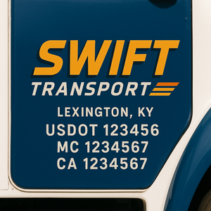 Custom Truck Door Lettering Sign Decal Sticker For Trucking, Businesses with City, State and USDOT, MC, GVW Truck Sign (2-Pack)