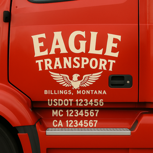 Custom Truck Door Lettering Sign Decal Sticker For Trucking, Businesses with City, State and USDOT, MC, GVW Truck Sign (2-Pack)