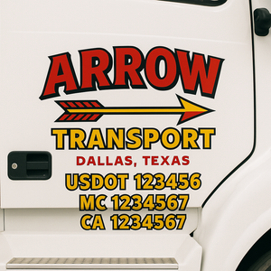 Custom Truck Door Lettering Sign Decal Sticker For Trucking, Businesses with City, State and USDOT, MC, GVW Truck Sign (2-Pack)