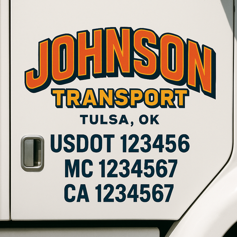 Custom Truck Door Lettering Sign Decal Sticker For Trucking, Businesses with City, State and USDOT, MC, GVW Truck Sign (2-Pack)