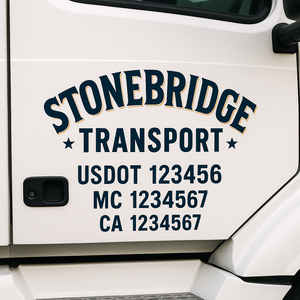 Custom Truck Door Lettering Sign Decal Sticker For Trucking, Businesses with City, State and USDOT, MC, GVW Truck Sign (2-Pack)