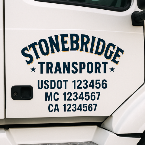 Custom Truck Door Lettering Sign Decal Sticker For Trucking, Businesses with City, State and USDOT, MC, GVW Truck Sign (2-Pack)