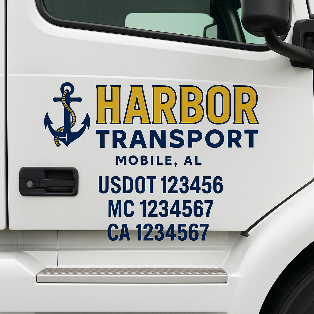 Custom Truck Door Lettering Sign Decal Sticker For Trucking, Businesses with City, State and USDOT, MC, GVW Truck Sign (2-Pack)