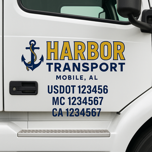 Custom Truck Door Lettering Sign Decal Sticker For Trucking, Businesses with City, State and USDOT, MC, GVW Truck Sign (2-Pack)