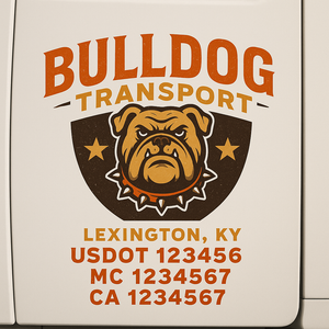 Custom Truck Door Lettering Sign Decal Sticker For Trucking, Businesses with City, State and USDOT, MC, GVW Truck Sign (2-Pack)