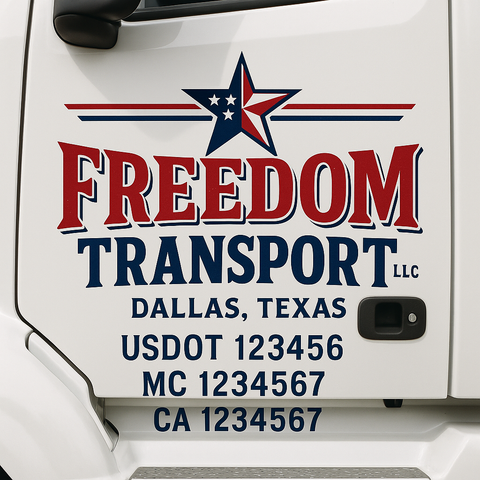 Custom Truck Door Lettering Sign Decal Sticker For Trucking, Businesses with City, State and USDOT, MC, GVW Truck Sign (2-Pack)
