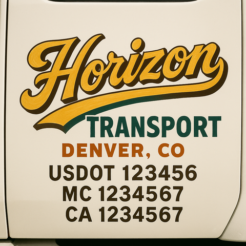 Custom Truck Door Lettering Sign Decal Sticker For Trucking, Businesses with City, State and USDOT, MC, GVW Truck Sign (2-Pack)