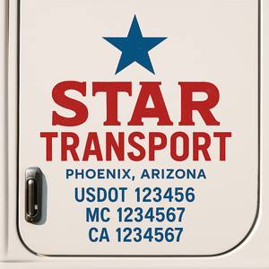 Custom Truck Door Lettering Sign Decal Sticker For Trucking, Businesses with City, State and USDOT, MC, GVW Truck Sign (2-Pack)