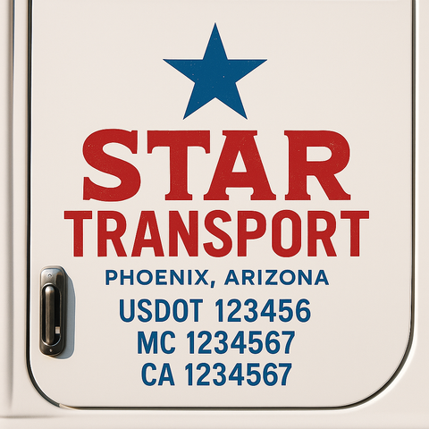 Custom Truck Door Lettering Sign Decal Sticker For Trucking, Businesses with City, State and USDOT, MC, GVW Truck Sign (2-Pack)
