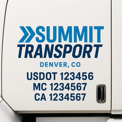 Custom Truck Door Lettering Sign Decal Sticker For Trucking, Businesses with City, State and USDOT, MC, GVW Truck Sign (2-Pack)