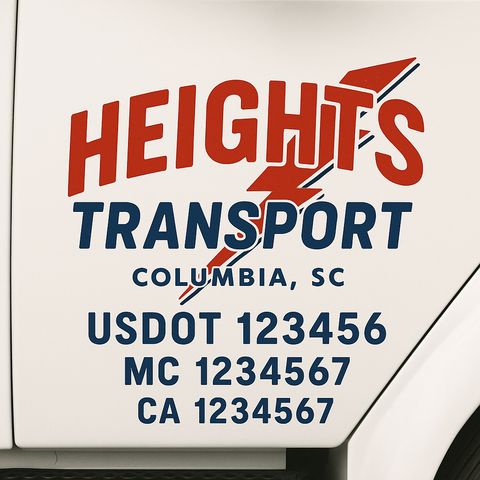 Custom Truck Door Lettering Sign Decal Sticker For Trucking, Businesses with City, State and USDOT, MC, GVW Truck Sign (2-Pack)