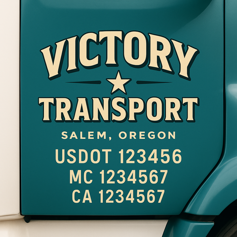 Custom Truck Door Lettering Sign Decal Sticker For Trucking, Businesses with City, State and USDOT, MC, GVW Truck Sign (2-Pack)