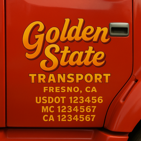 Custom Truck Door Lettering Sign Decal Sticker For Trucking, Businesses with City, State and USDOT, MC, GVW Truck Sign (2-Pack)