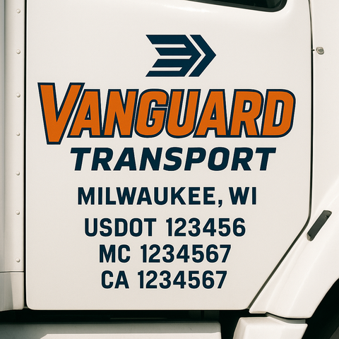 Custom Truck Door Lettering Sign Decal Sticker For Trucking, Businesses with City, State and USDOT, MC, GVW Truck Sign (2-Pack)