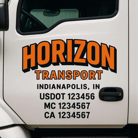 Custom Truck Door Lettering Sign Decal Sticker For Trucking, Businesses with City, State and USDOT, MC, GVW Truck Sign (2-Pack)