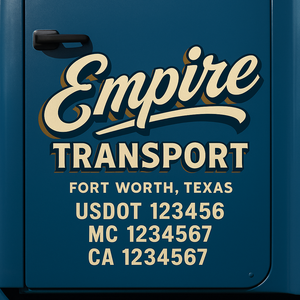Custom Truck Door Lettering Sign Decal Sticker For Trucking, Businesses with City, State and USDOT, MC, GVW Truck Sign (2-Pack)