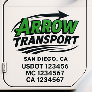 Custom Truck Door Lettering Sign Decal Sticker For Trucking, Businesses with City, State and USDOT, MC, GVW Truck Sign (2-Pack)