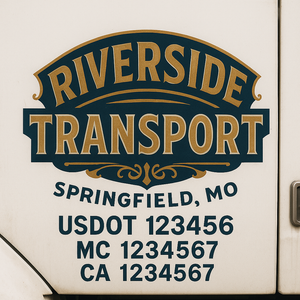 Custom Truck Door Lettering Sign Decal Sticker For Trucking, Businesses with City, State and USDOT, MC, GVW Truck Sign (2-Pack)