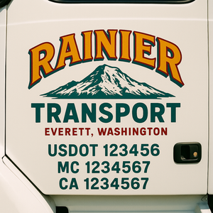 Custom Truck Door Lettering Sign Decal Sticker For Trucking, Businesses with City, State and USDOT, MC, GVW Truck Sign (2-Pack)