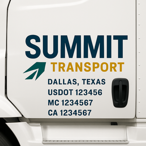 Custom Truck Door Lettering Sign Decal Sticker For Trucking, Businesses with City, State and USDOT, MC, GVW Truck Sign (2-Pack)