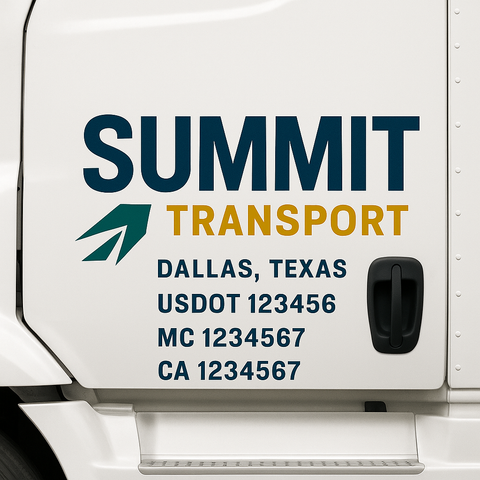 Custom Truck Door Lettering Sign Decal Sticker For Trucking, Businesses with City, State and USDOT, MC, GVW Truck Sign (2-Pack)
